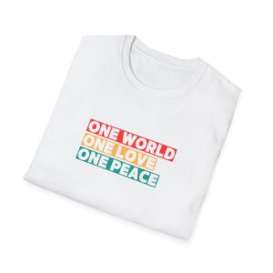 Unisex One World, One Love, One Peace T-Shirt (Regular Fit)